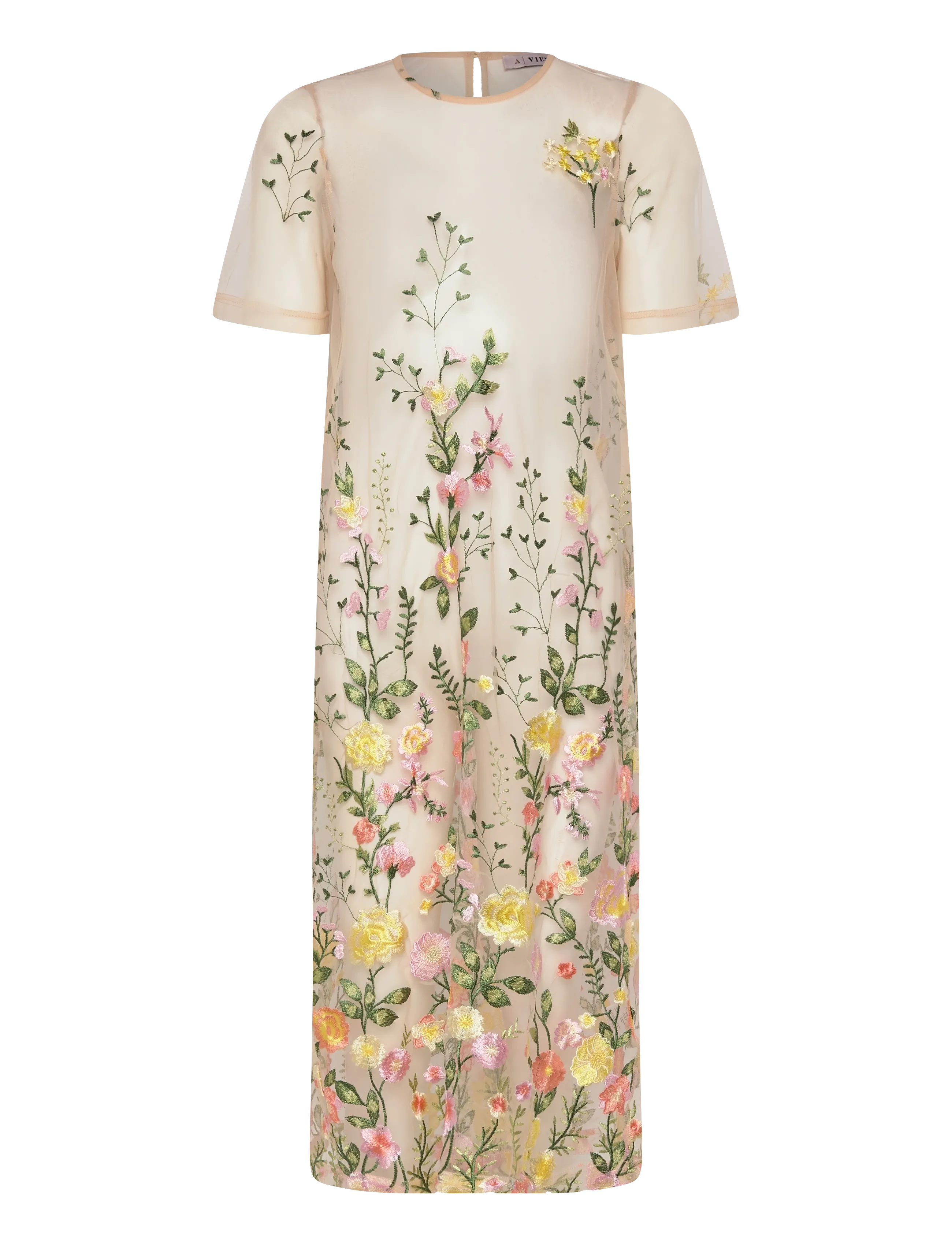 A-View Fuschia Midi Dress, 34, Dresses, Creme - Knee-length & Midi, Frauen