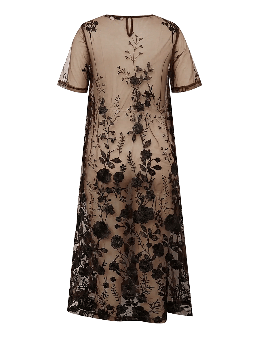 A-View - Fuschia midi dress - sommerkjoler - dark brown - 2