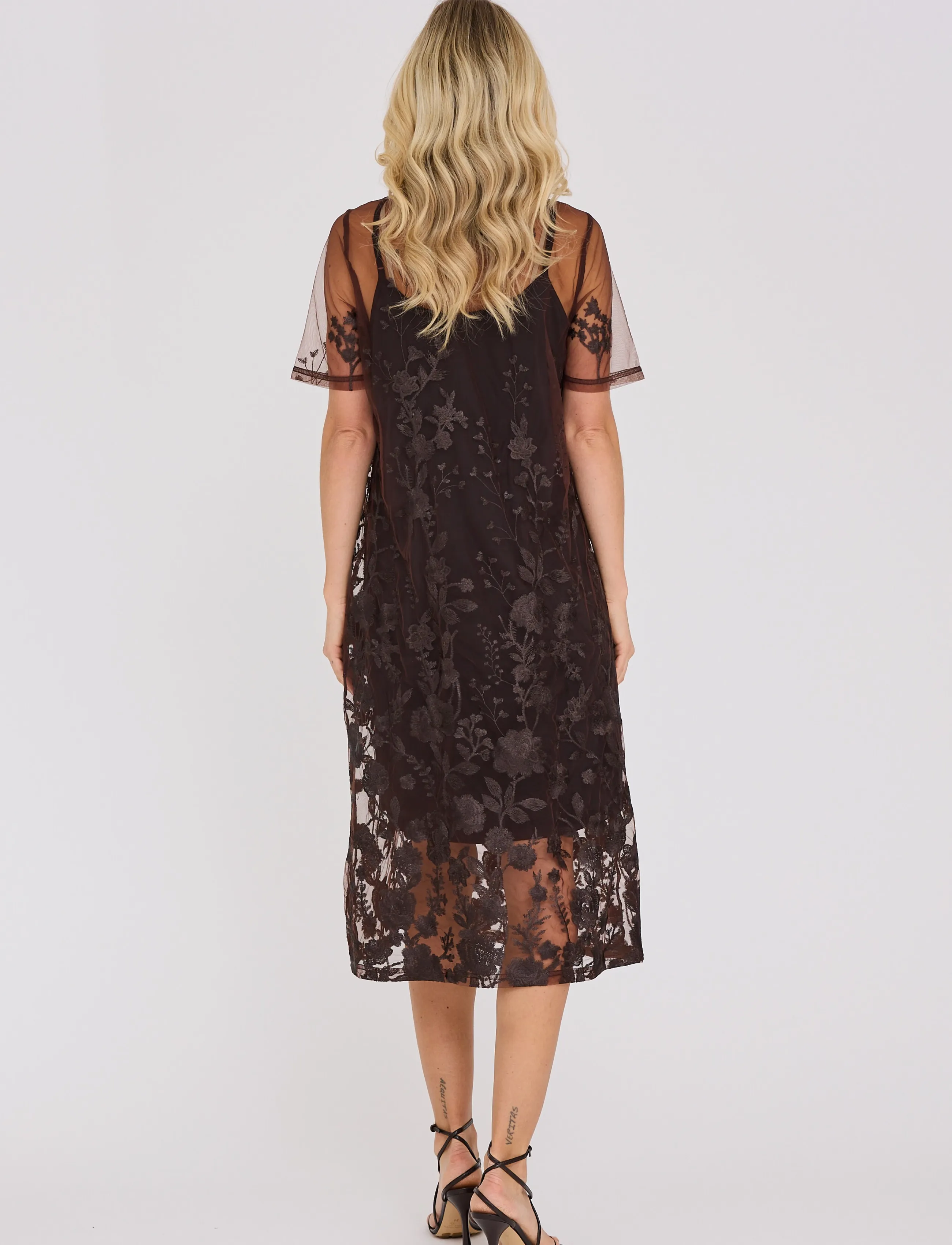 A-View - Fuschia midi dress - sommerkjoler - dark brown - 5