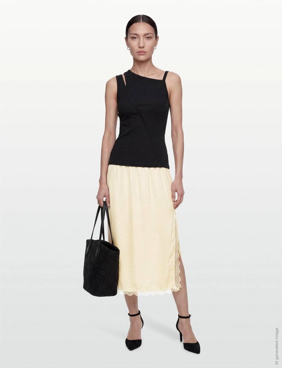 A-View - Zoe skirt - satinröcke - pale yellow - 0