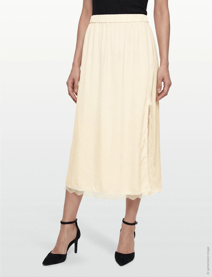 A-View - Zoe skirt - satinröcke - pale yellow - 3