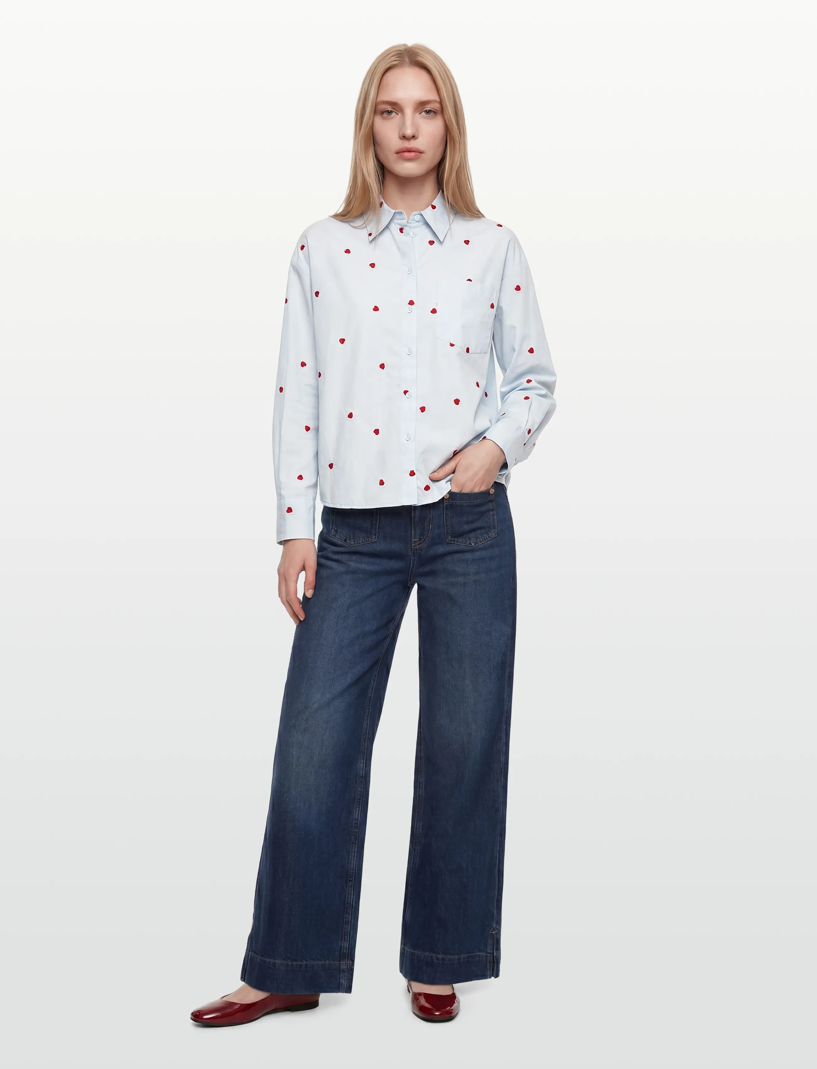 A-View Monique Shirt, 40, Shirts, Blau - Long-sleeved, Frauen