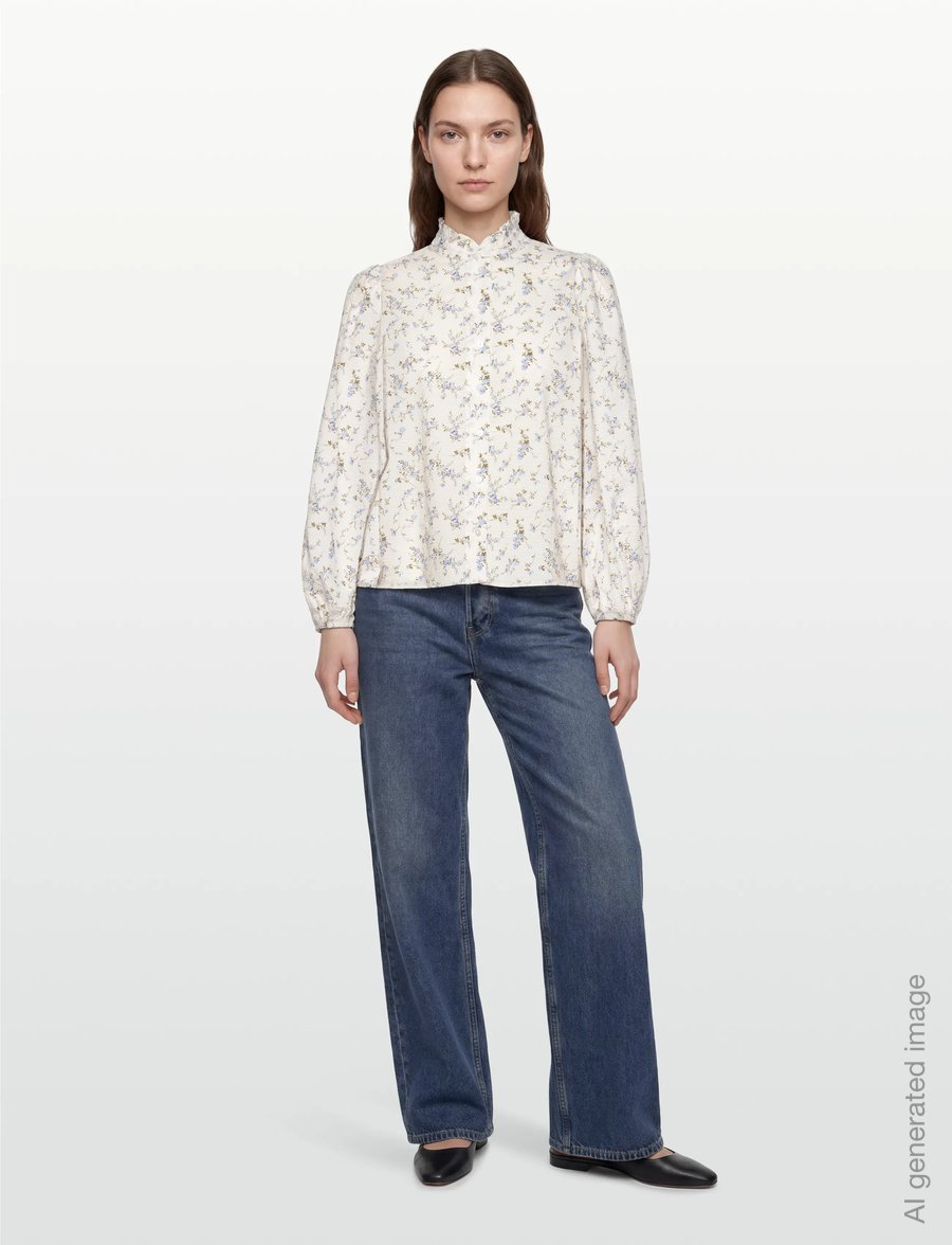 A-View - Tiffany new shirt - langærmede skjorter - off white/blue - 0