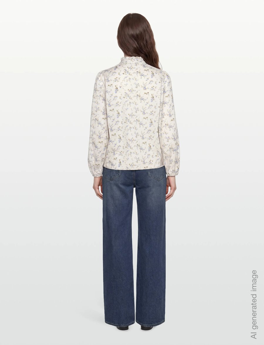 A-View - Tiffany new shirt - langærmede skjorter - off white/blue - 4