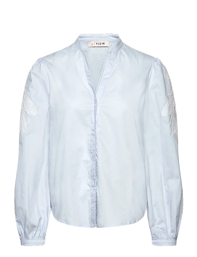 A-View - Clementine shirt - långärmade blusar - light blue - 0