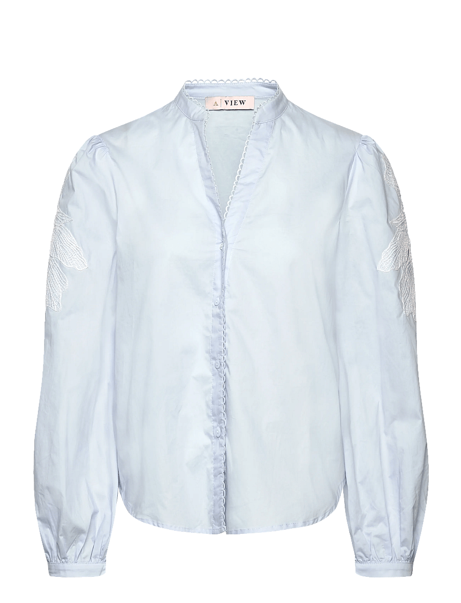 A-View - Clementine shirt - langärmelige blusen - light blue - 1