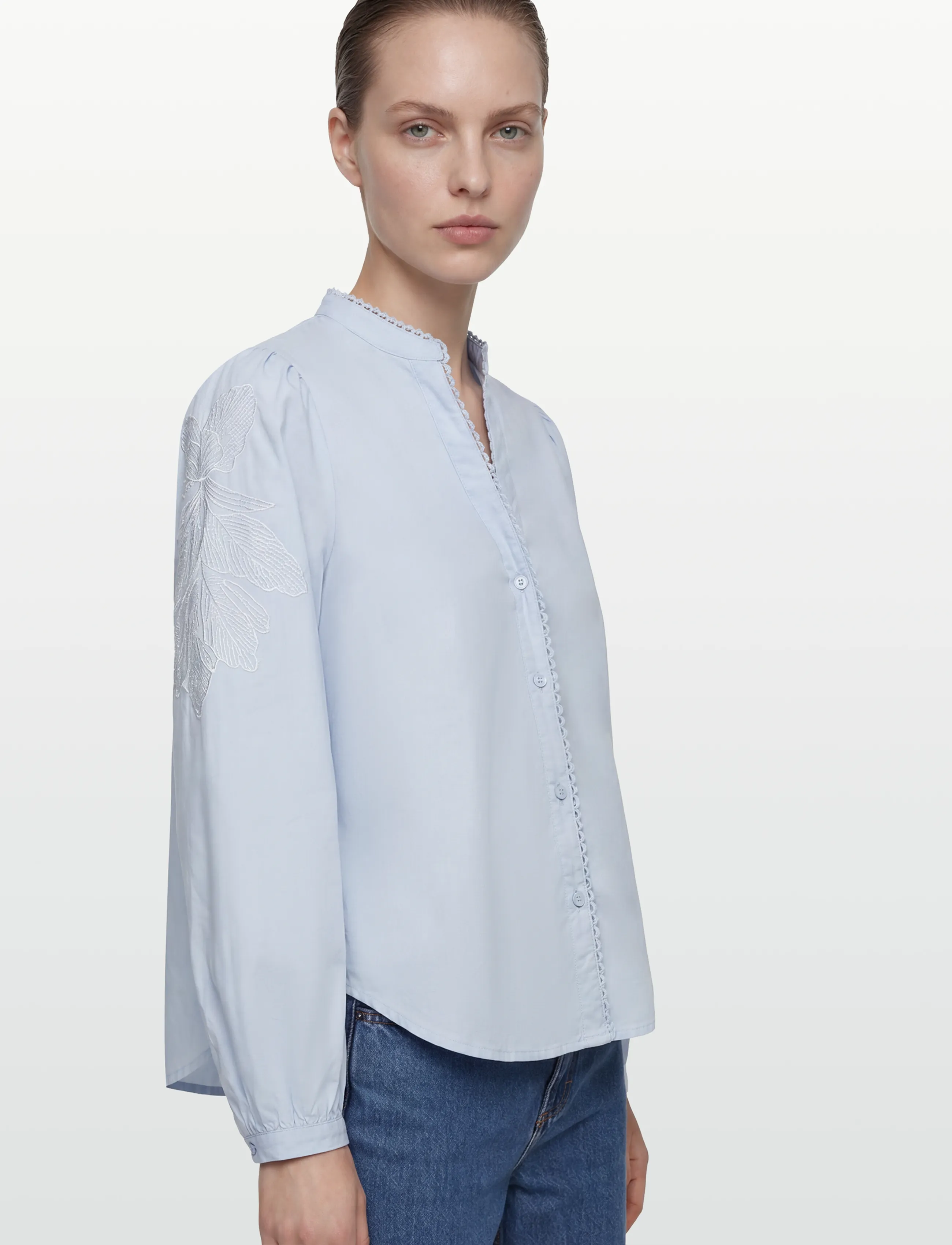 A-View - Clementine shirt - langärmlige blusen - light blue - 3