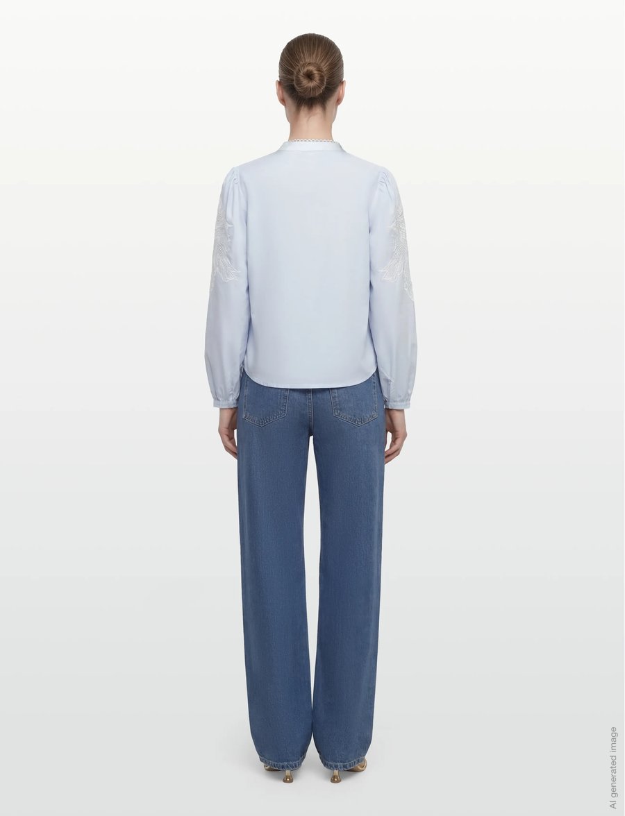 A-View - Clementine shirt - langärmelige blusen - light blue - 4