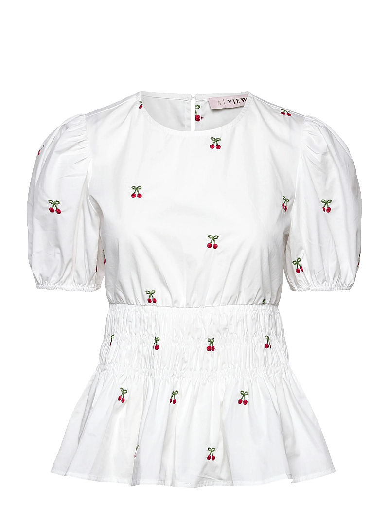 A-View - Leonore blouse - lühikeste varrukatega pluusid - white - 0