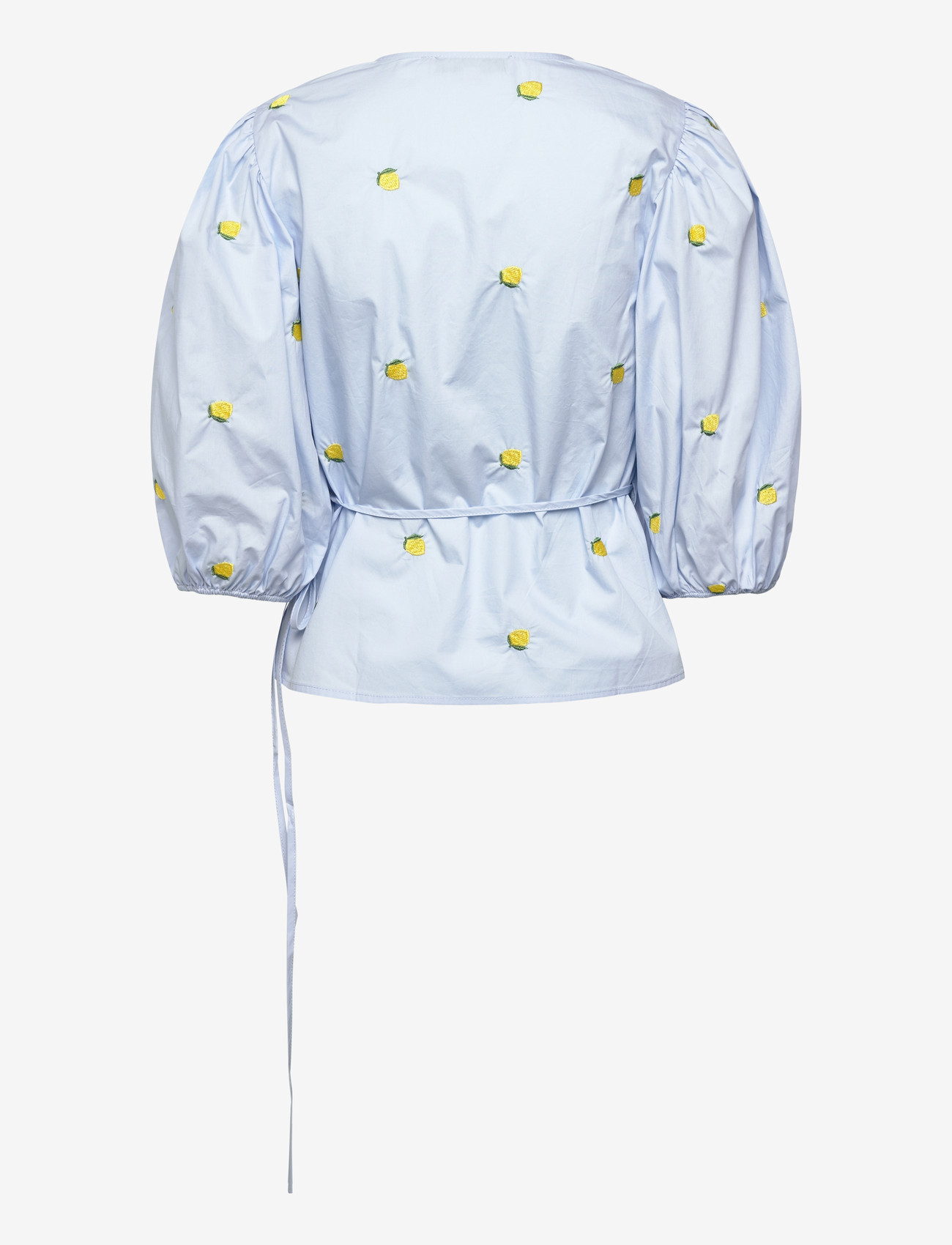 A-View - Rebekka fruit blouse - långärmade blusar - light blue/yellow - 1