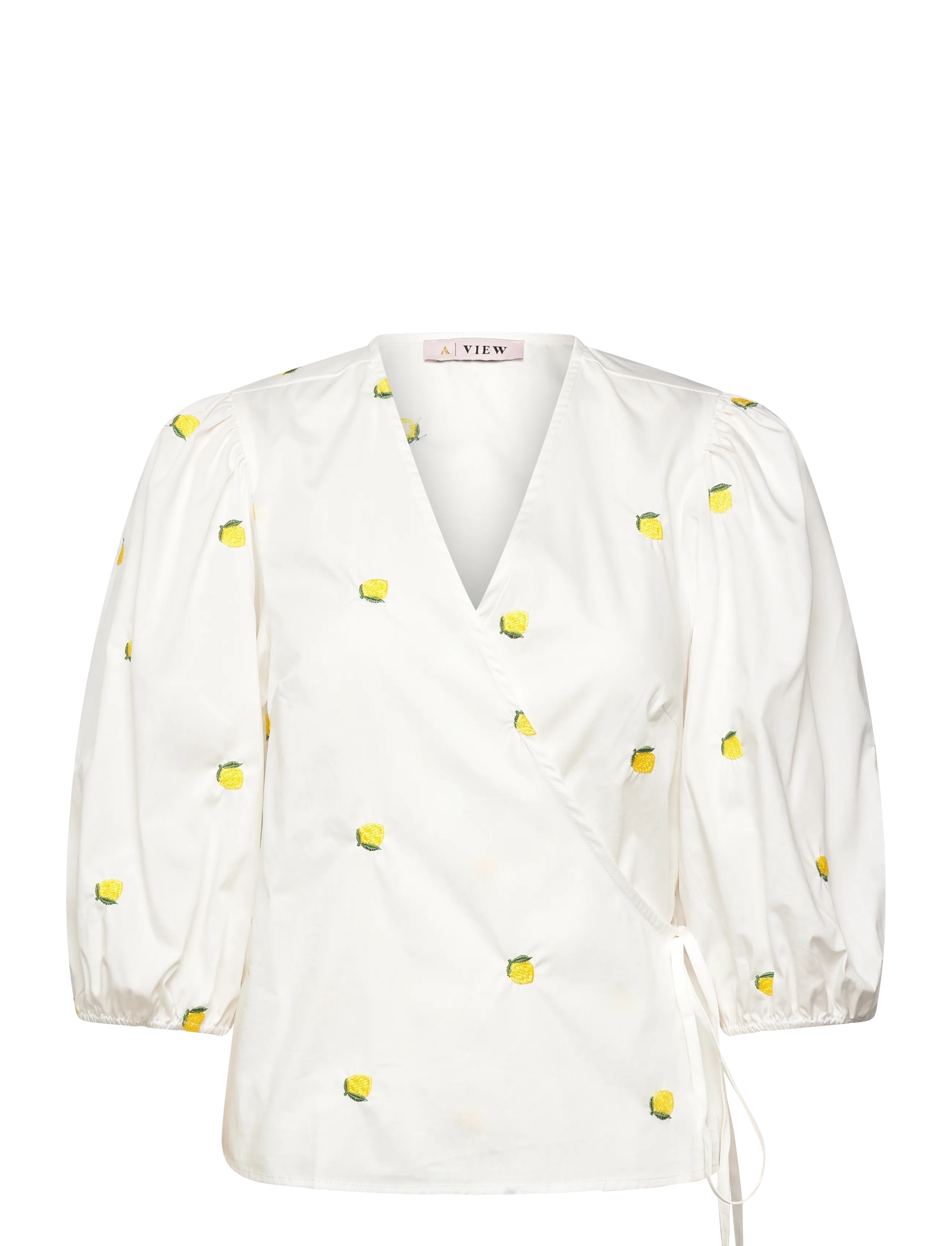 A-View Rebekka fruit blouse - Officewear - WHITE/YELLOW / white