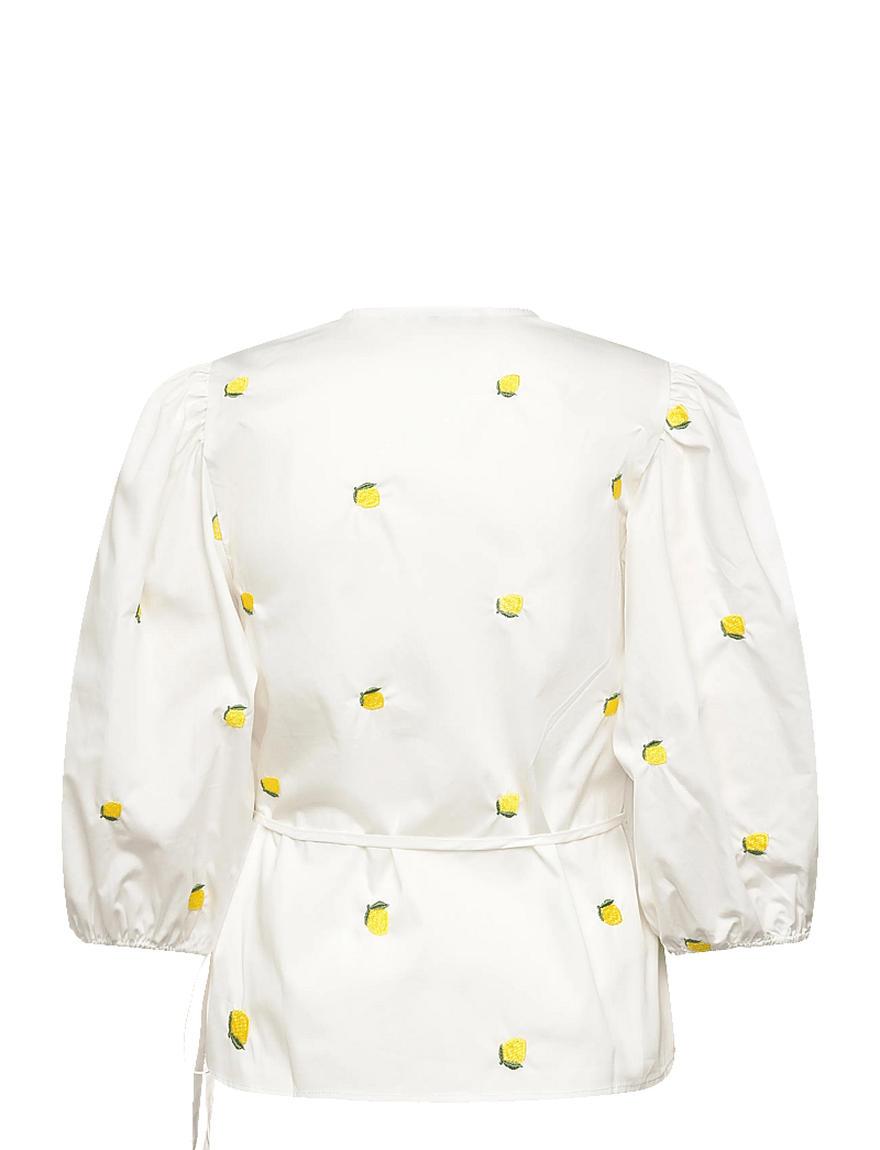 A-View - Rebekka fruit blouse - långärmade blusar - white/yellow - 1