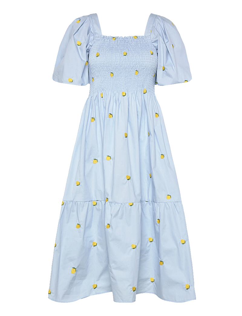 A-View - Cheri fruit dress - sommerkleider - 128 light blue/yellow - 0