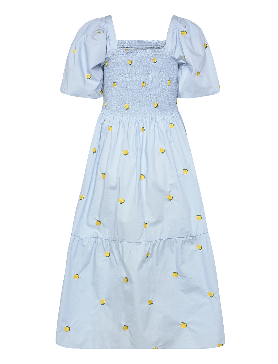 A-View - Cheri fruit dress - konfirmation - 128 light blue/yellow - 2