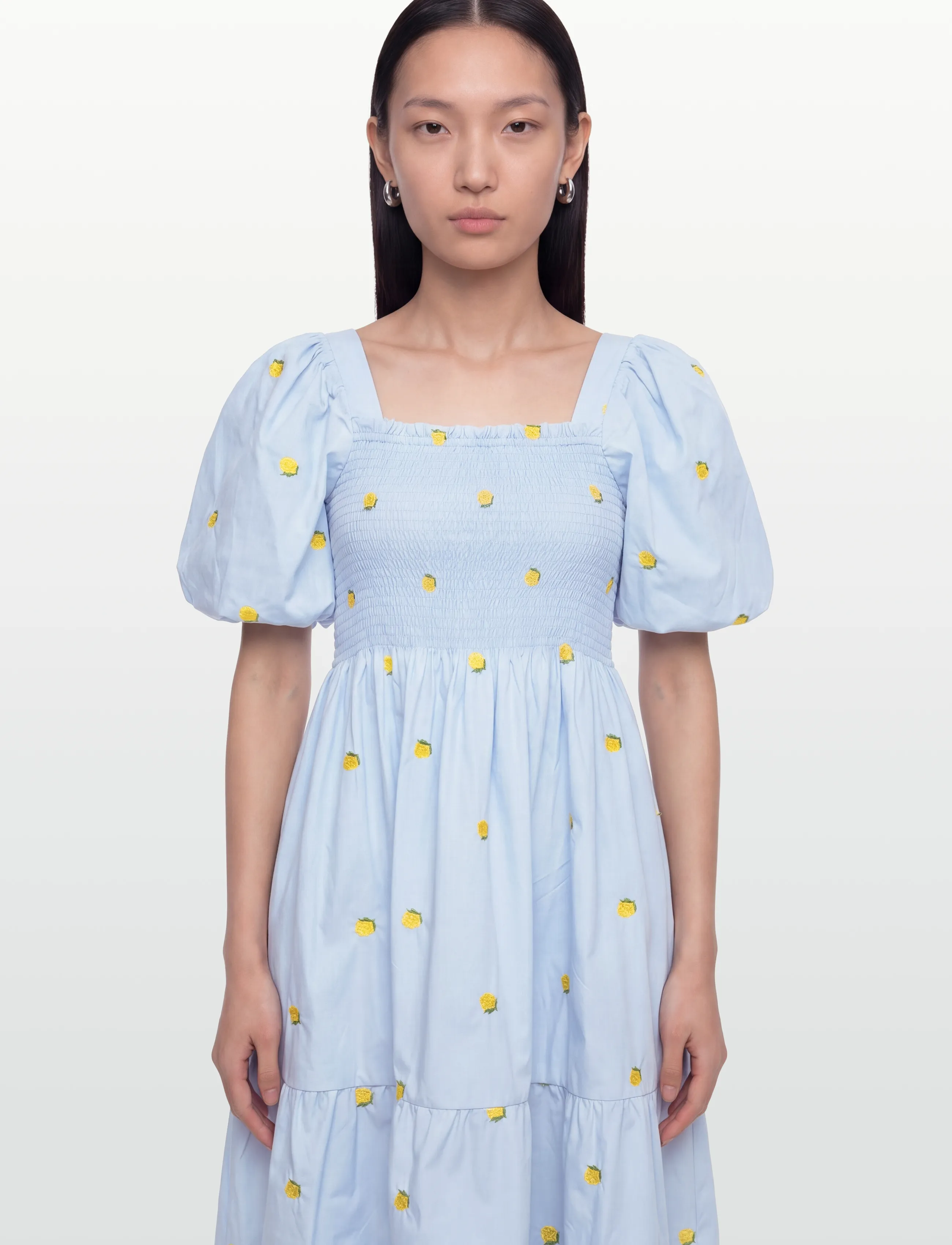 A-View - Cheri fruit dress - summer dresses - 128 light blue/yellow - 3
