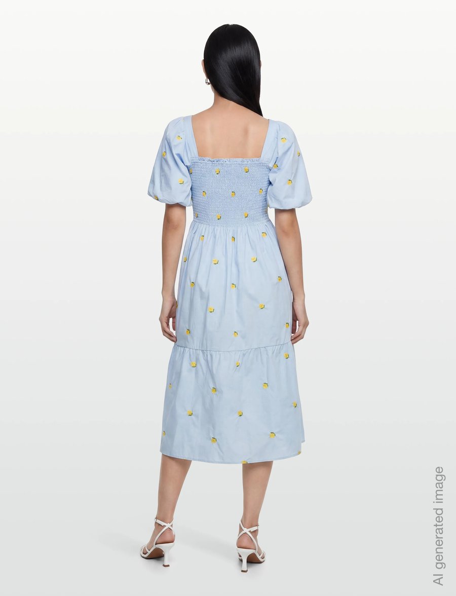 A-View - Cheri fruit dress - konfirmation - 128 light blue/yellow - 4