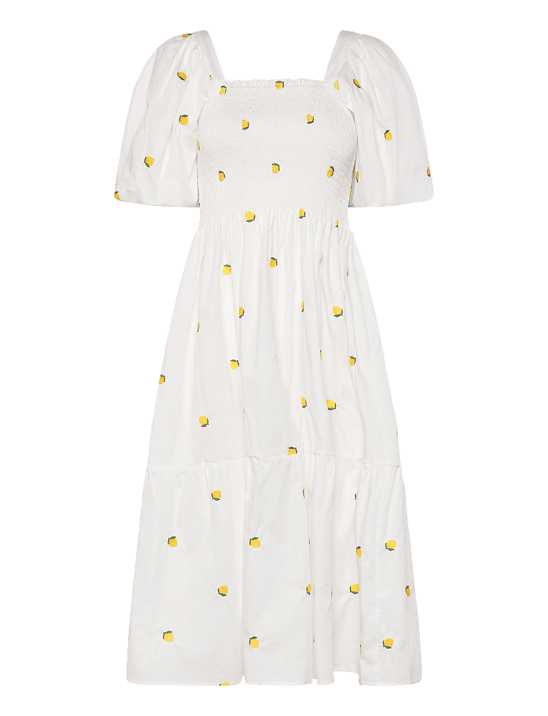 A-View - Cheri fruit dress - sommerkleider - 200 white/yellow - 0