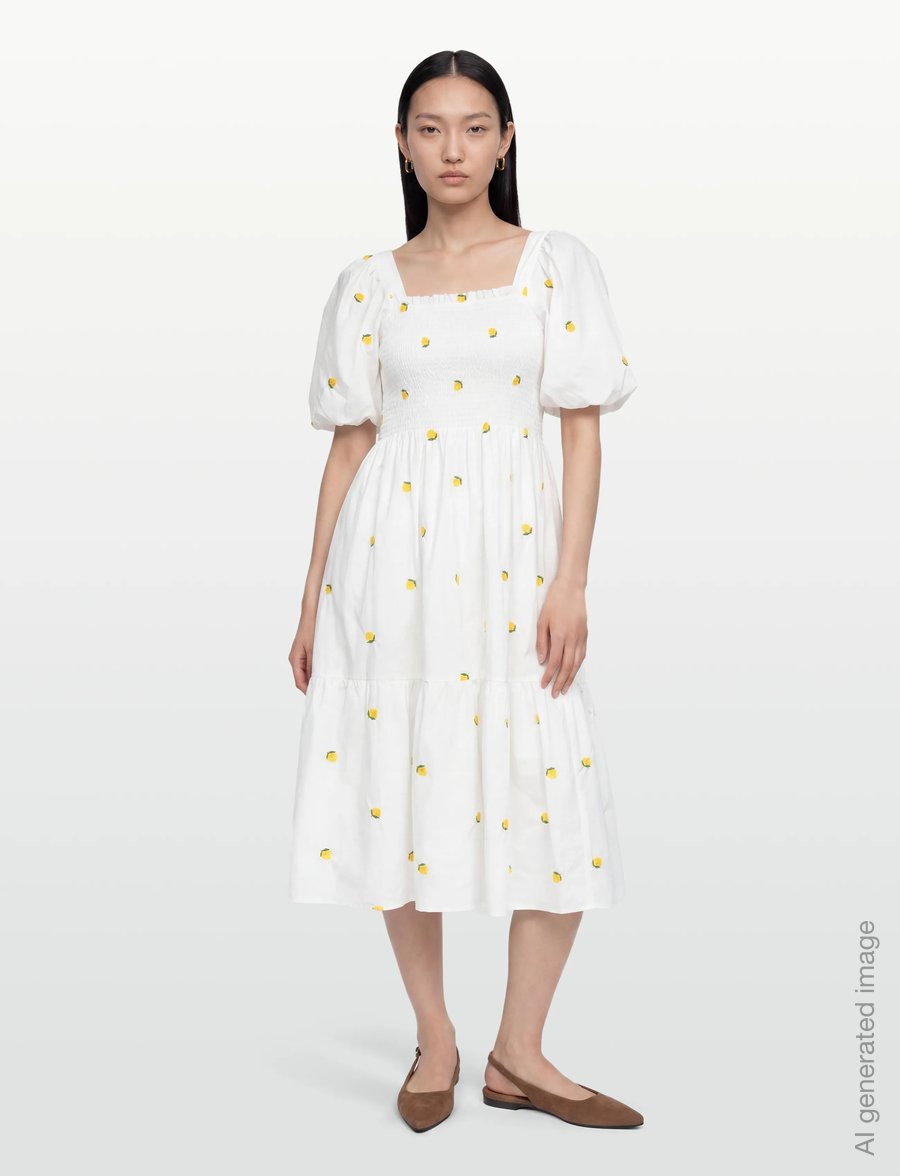 A-View - Cheri fruit dress - konfirmation - 200 white/yellow - 0