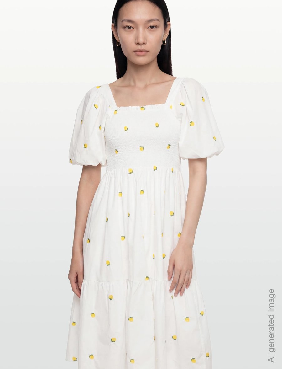 A-View - Cheri fruit dress - konfirmation - 200 white/yellow - 3