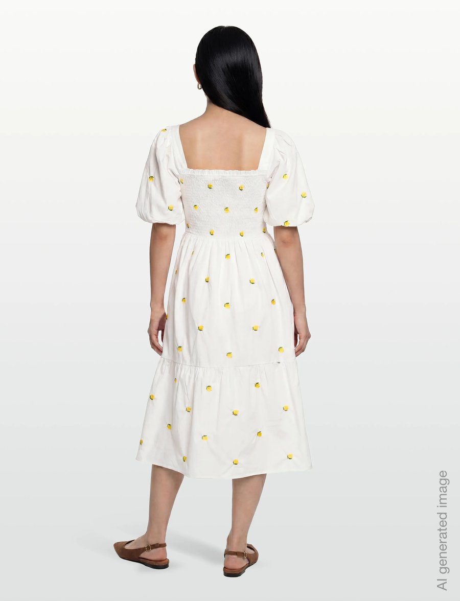 A-View - Cheri fruit dress - konfirmation - 200 white/yellow - 4