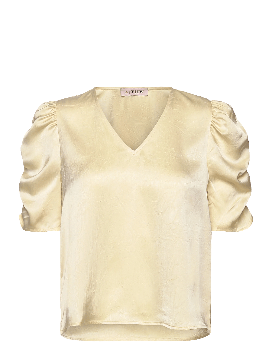 A-View - Sindrella blouse - kurzärmelige blusen - pale yellow - 1