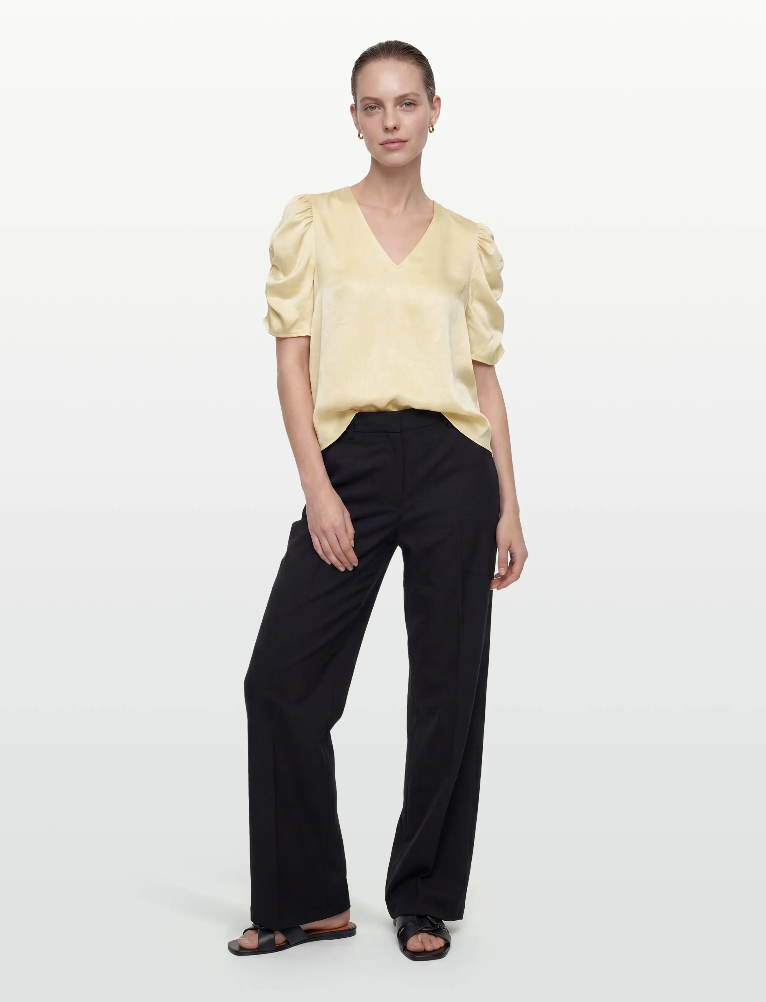 A-View Sindrella Blouse, Kvinder, Pufærme Bluse, Gul, Str: 34