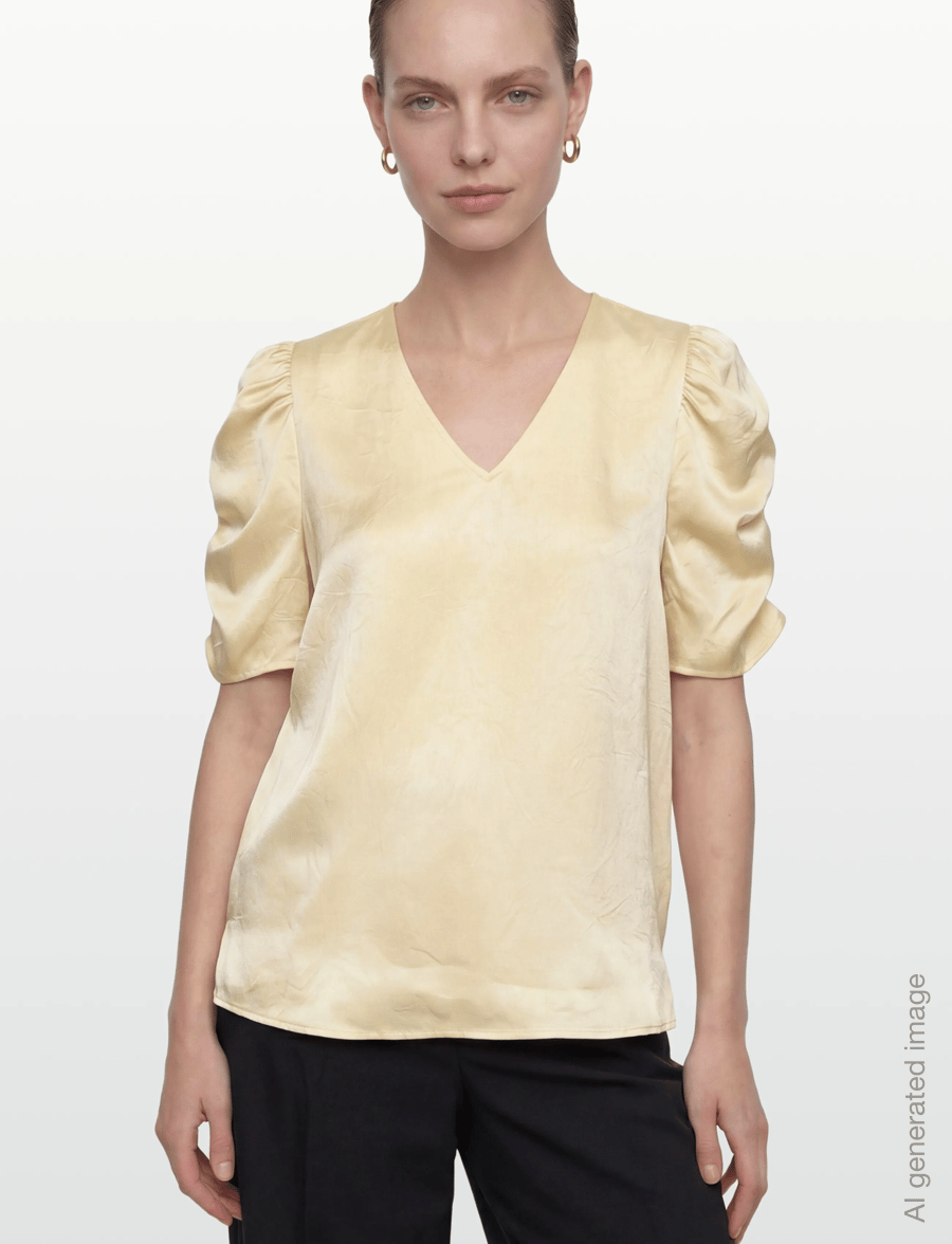 A-View - Sindrella blouse - kurzärmelige blusen - pale yellow - 3