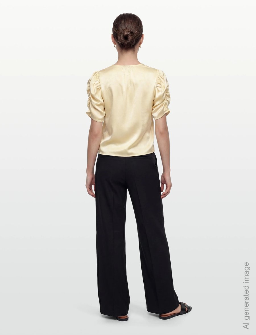 A-View - Sindrella blouse - kurzärmelige blusen - pale yellow - 4