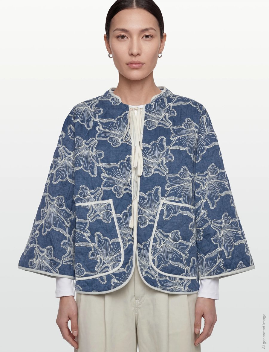 A-View - Severin jacket - blue/off white - 3