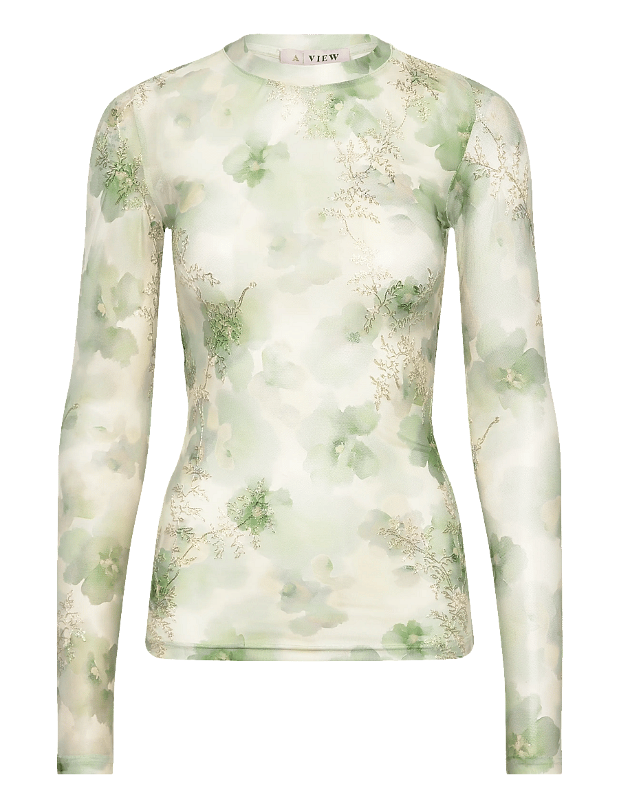 A-View - Silke blouse - long sleeved blouses - dusty green - 1