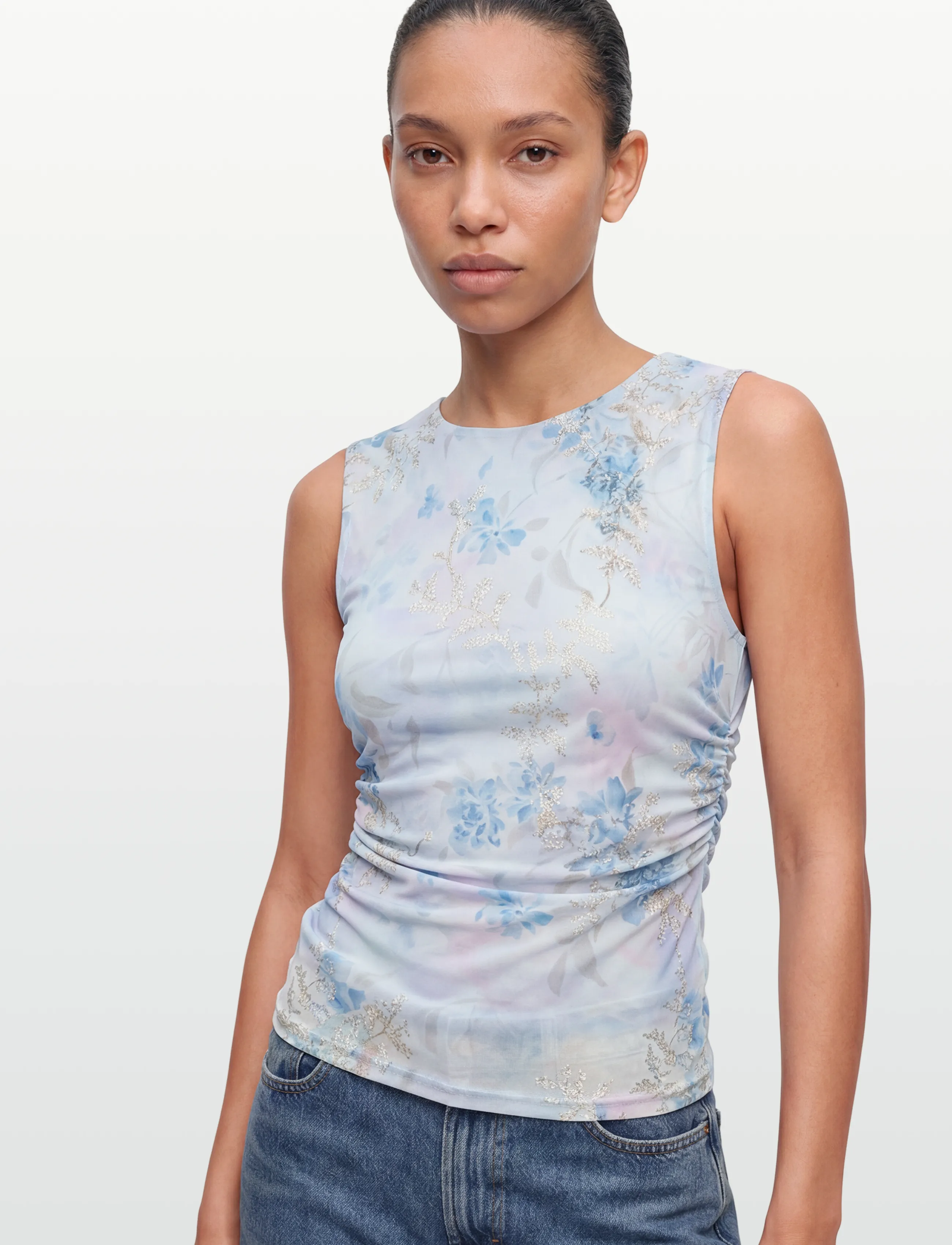 A-View - Claudine top - laveste priser - light blue/rose - 3