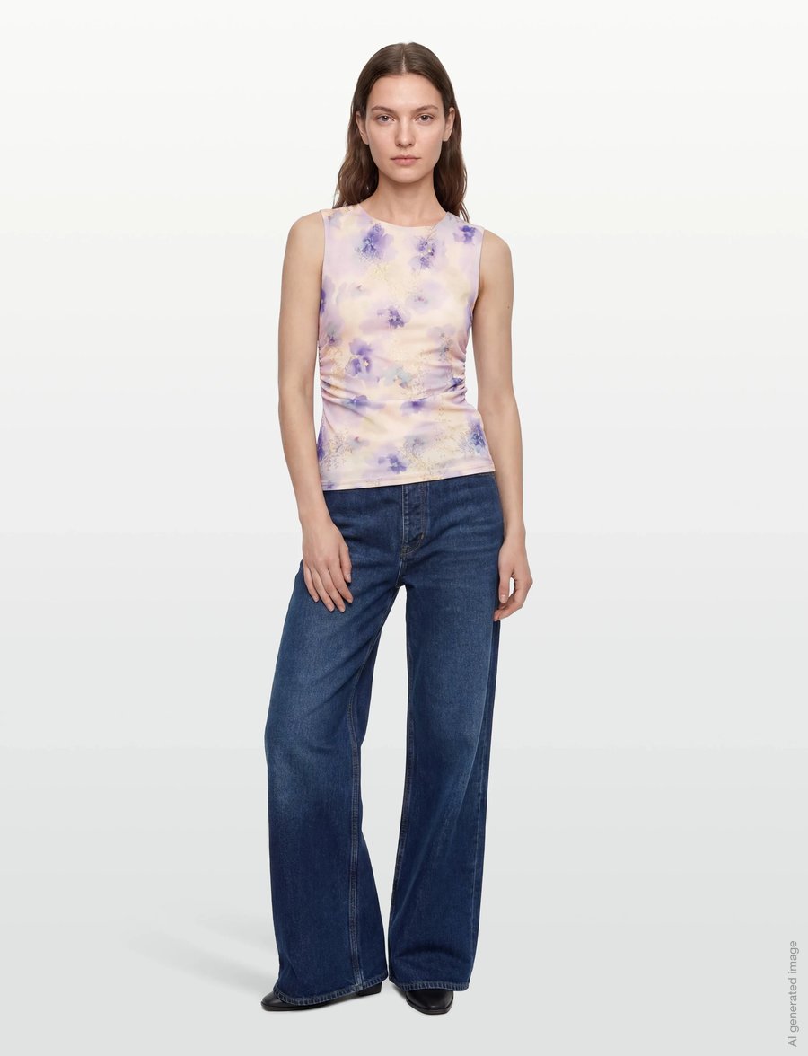 A-View - Claudine top - Ärmellose tops - purple/yellow - 0