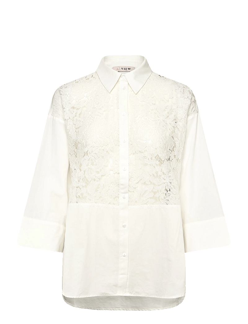 A-View - Clara shirt - langærmede skjorter - 000 white - 0
