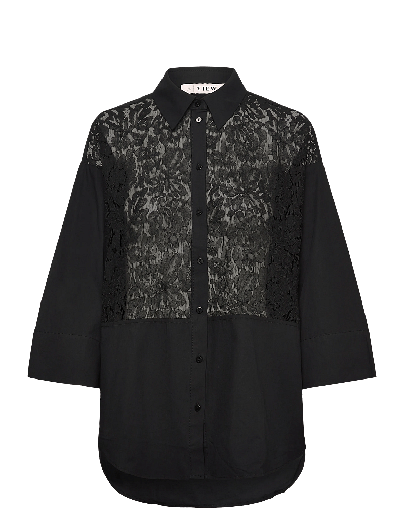 A-View - Clara shirt - långärmade skjortor - 999 black - 0