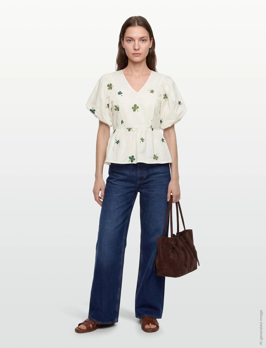 A-View - Albertine blouse - kortärmade blusar - off white - 0