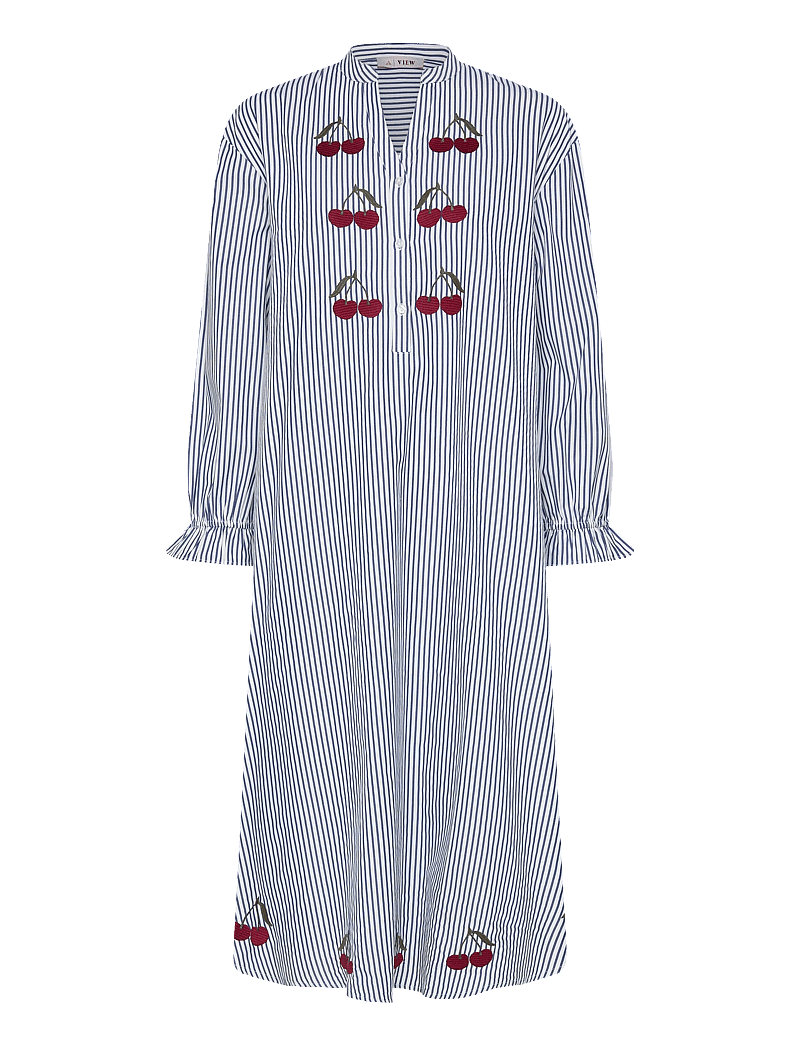 A-View - Alize dress - sommarklänningar - 112 blue/white stribe - 0