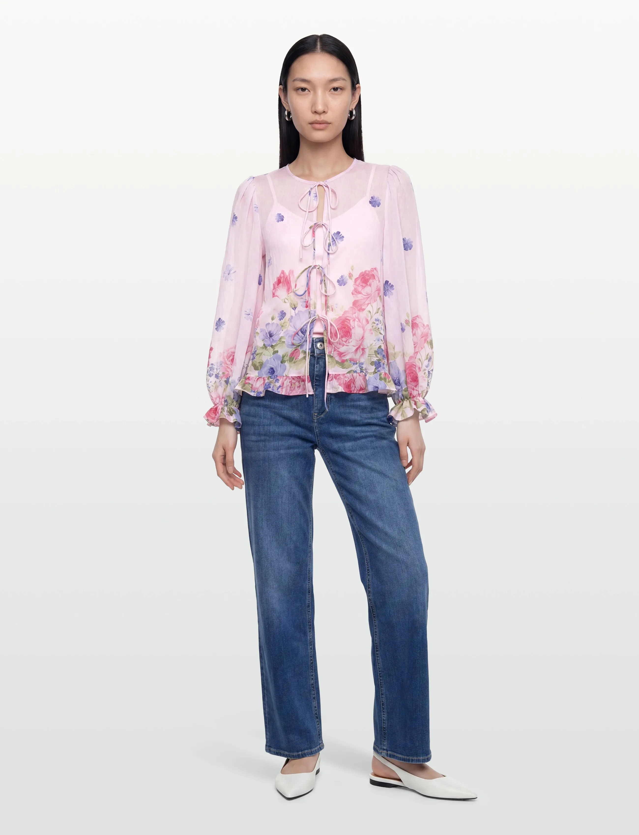 A-View Fleur Blouse, Kvinder, Bindebluse, Pink, Str: 36