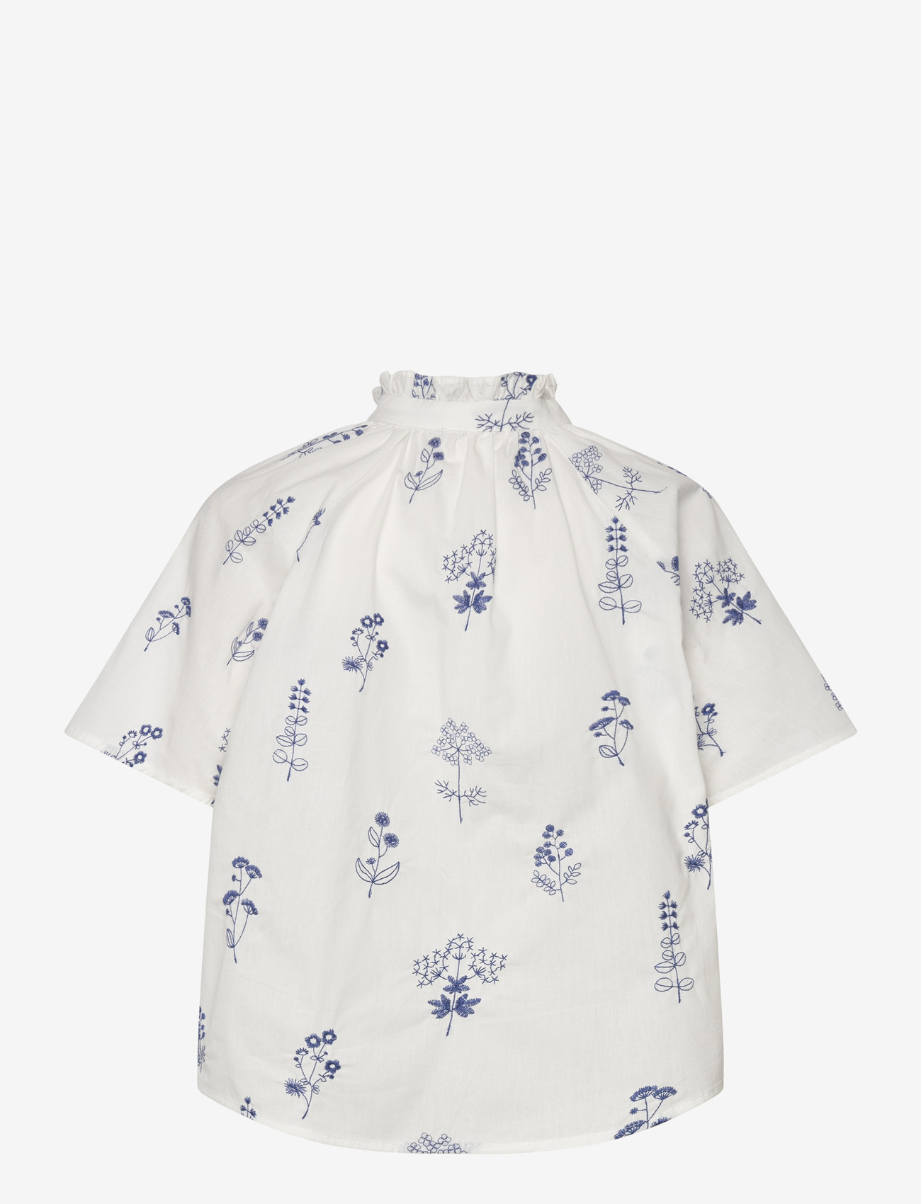 A-View - Agnelia blouse - kortærmede bluser - white/blue - 1