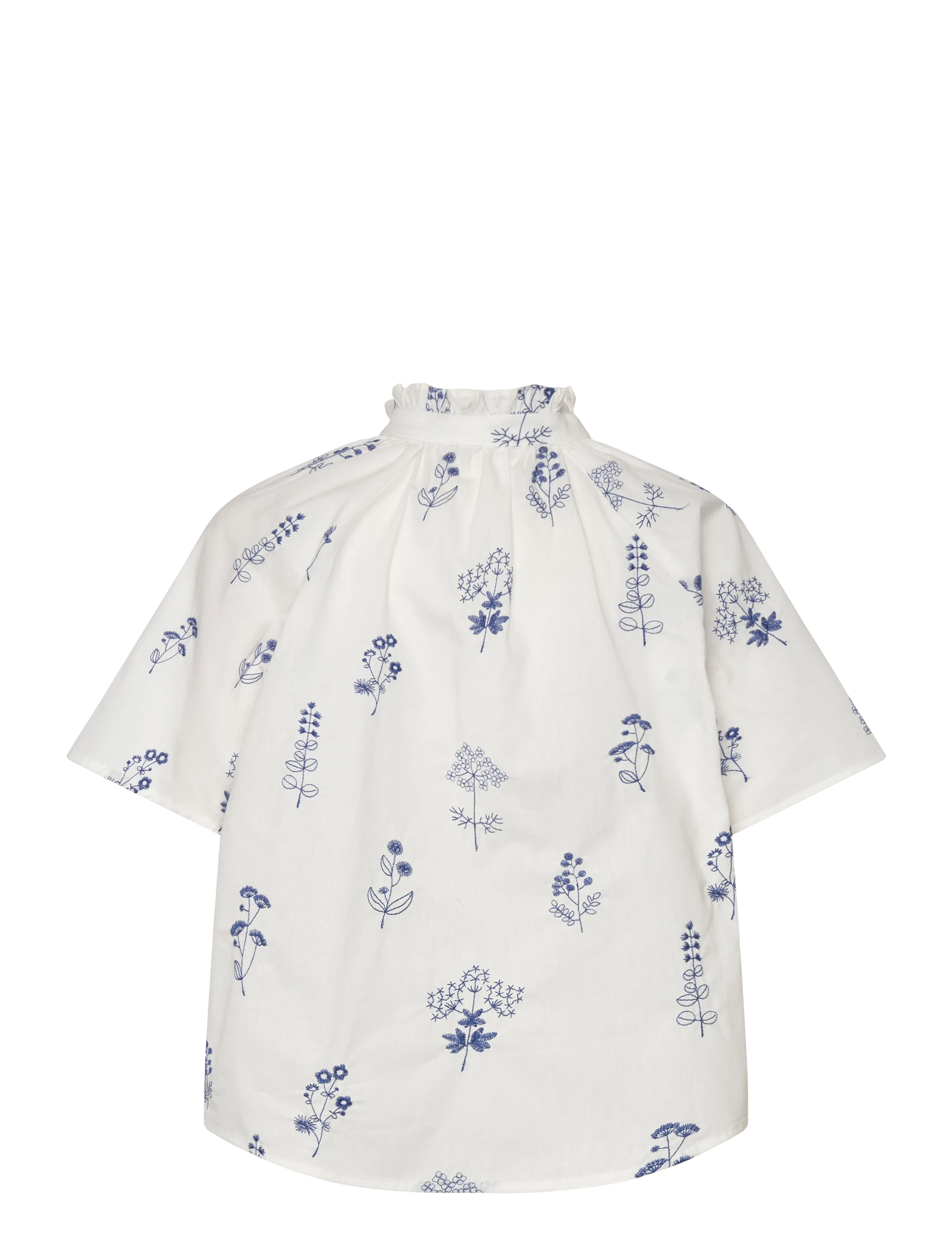 A-View - Agnelia blouse - kortærmede bluser - white/blue - 1