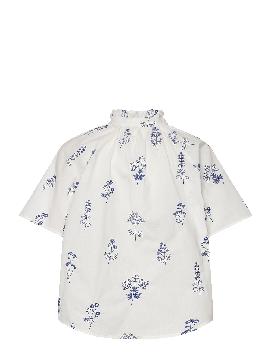 A-View - Agnelia blouse - kortærmede bluser - white/blue - 1