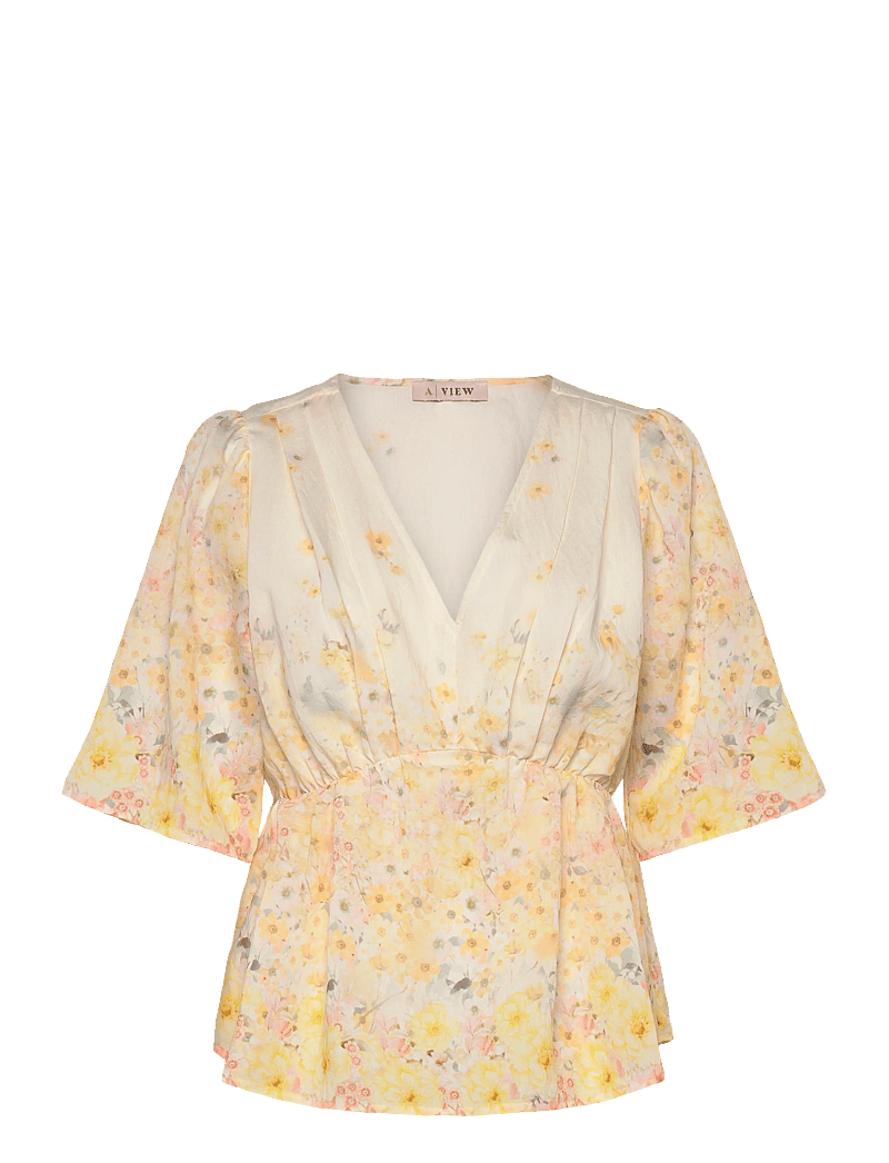 A-View - Aurora blouse - kurzämlige blusen - pale yellow - 0