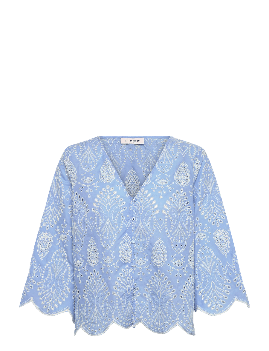 A-View - Aiana blouse - short-sleeved blouses - light blue - 1