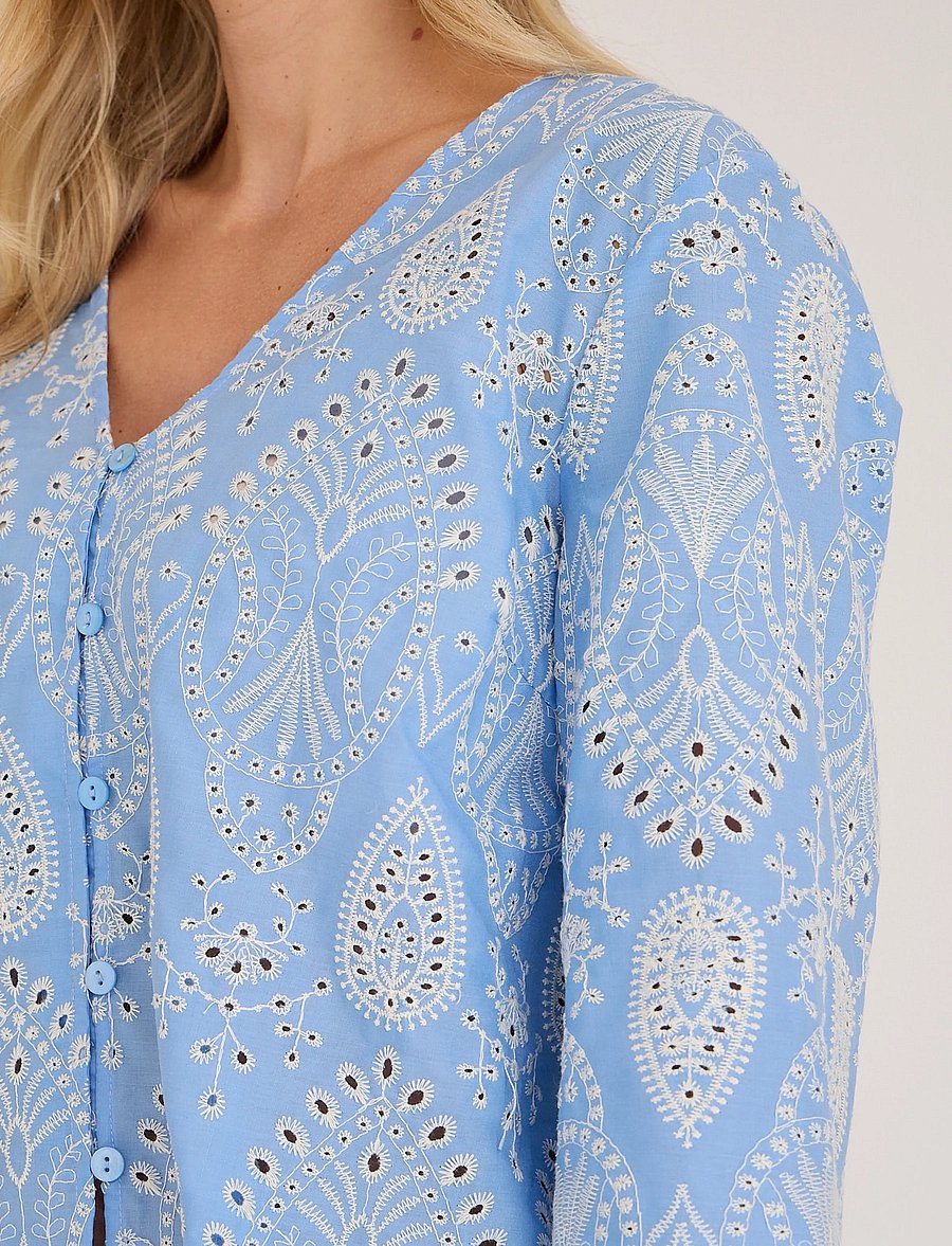 A-View - Aiana blouse - short-sleeved blouses - light blue - 3