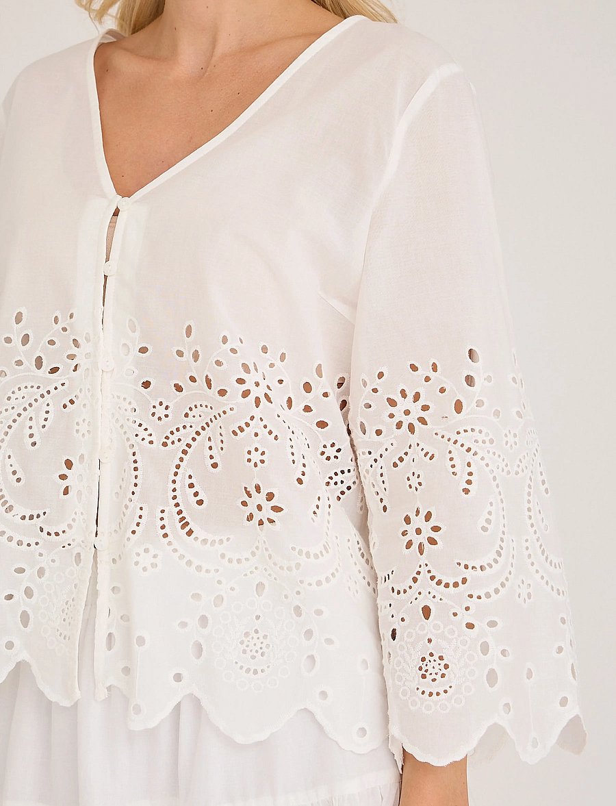A-View - Aiana blouse - short-sleeved blouses - white - 4