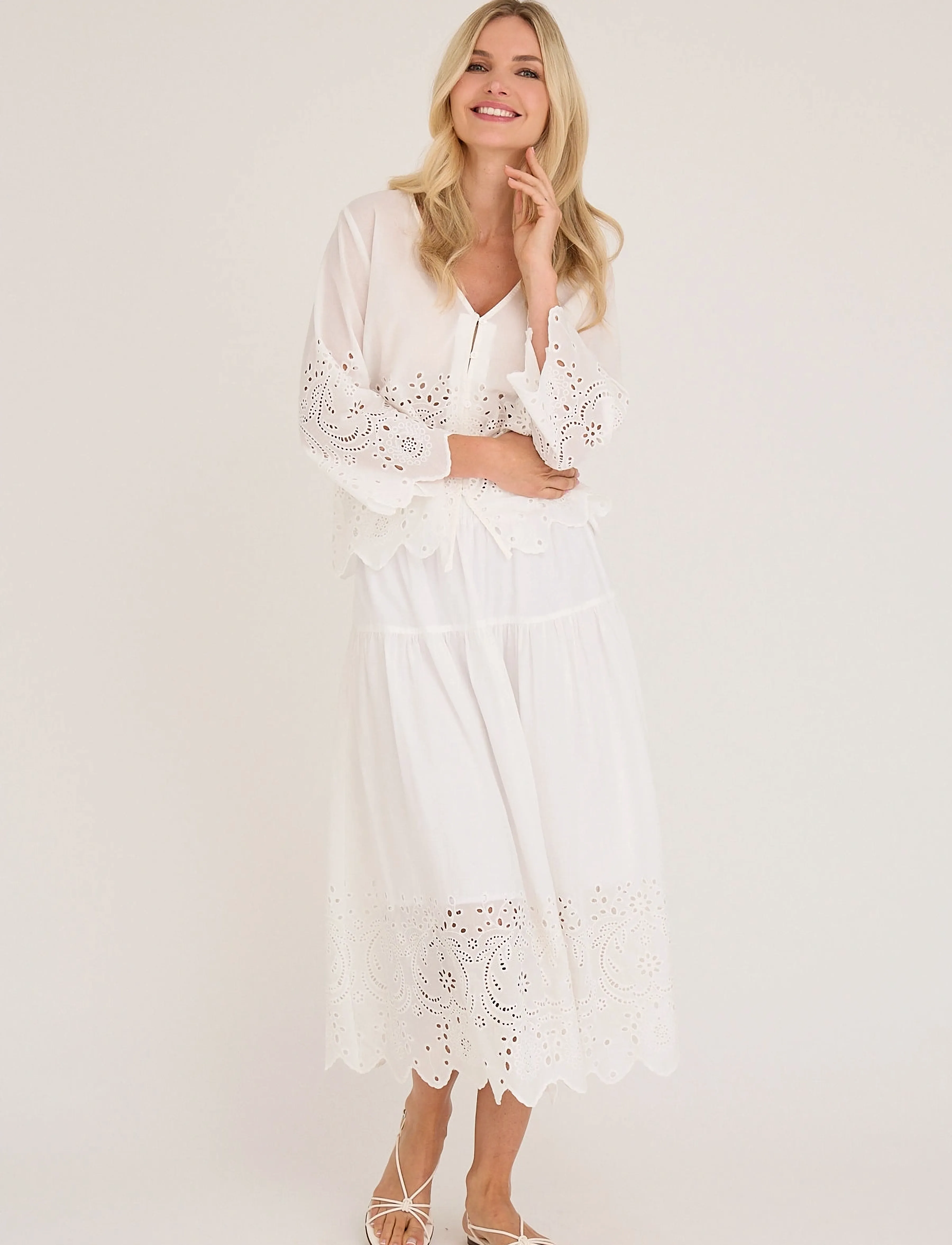 A-View Viana Skirt, 42, Röcke, Weiß - Maxi Frauen
