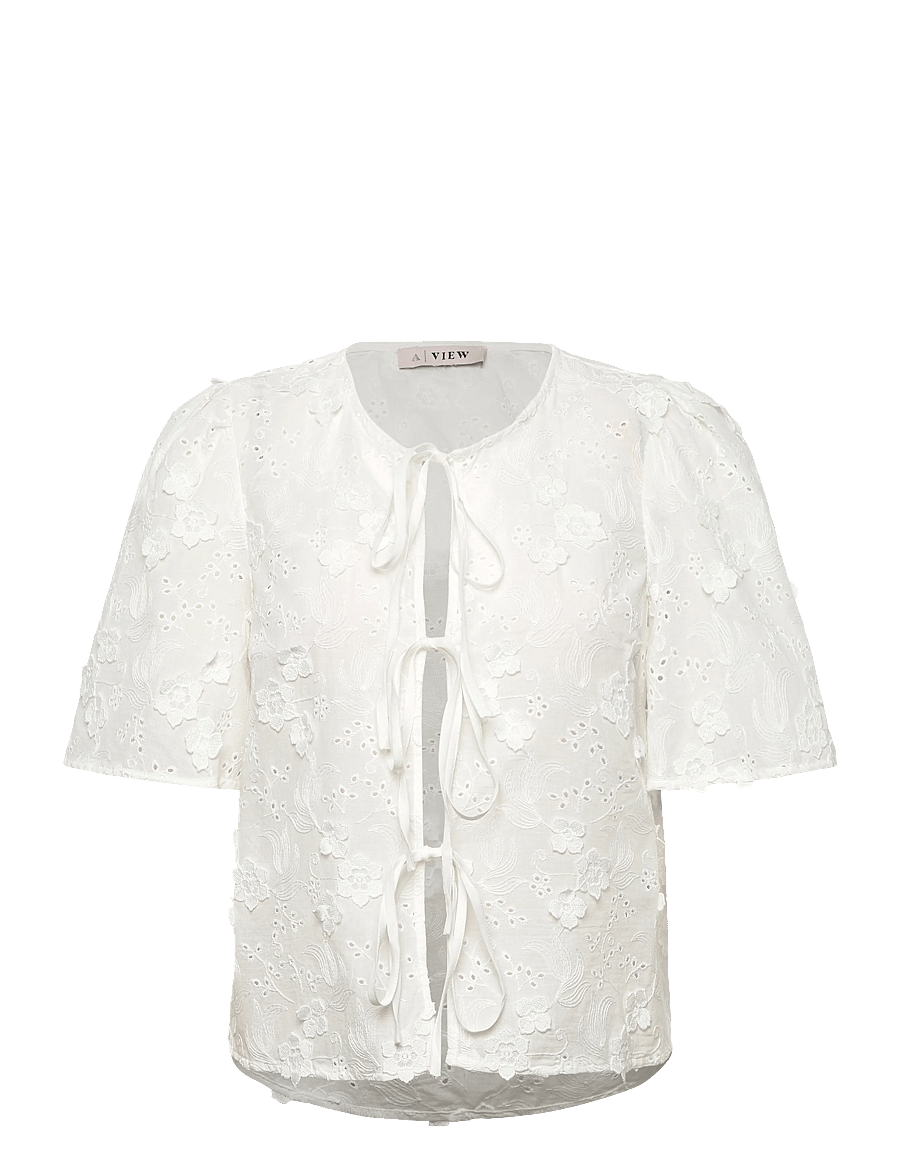 A-View - Rosamarie cardigan - kurzärmelige blusen - white - 1