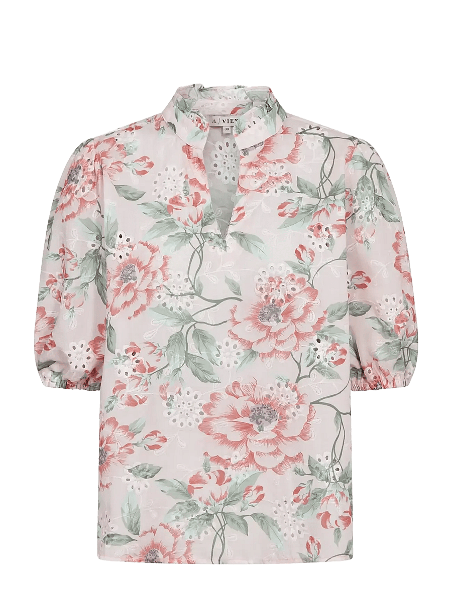A-View - Grete s/s blouse - kortärmade blusar - rose - 1