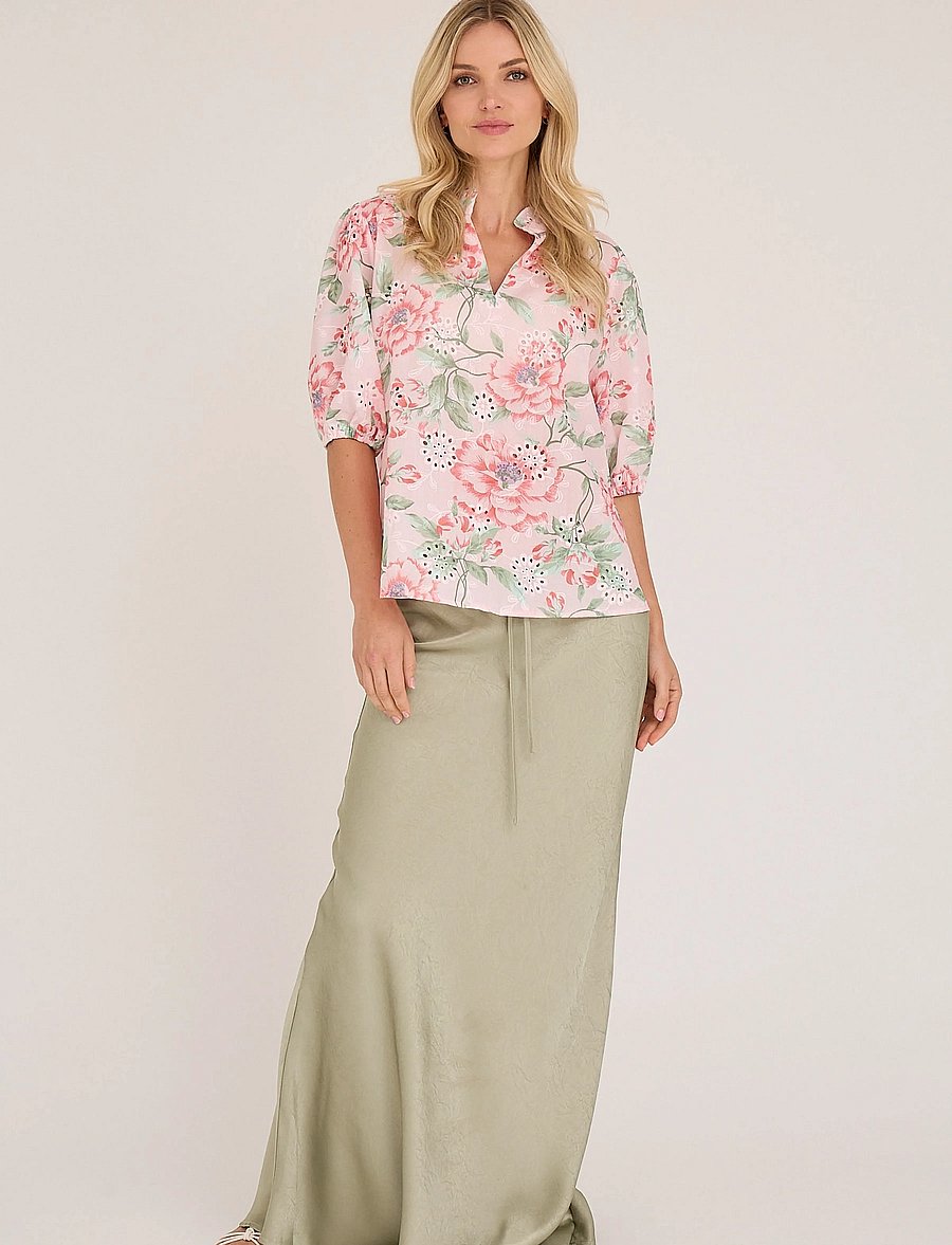 A-View - Grete s/s blouse - kortärmade blusar - rose - 0