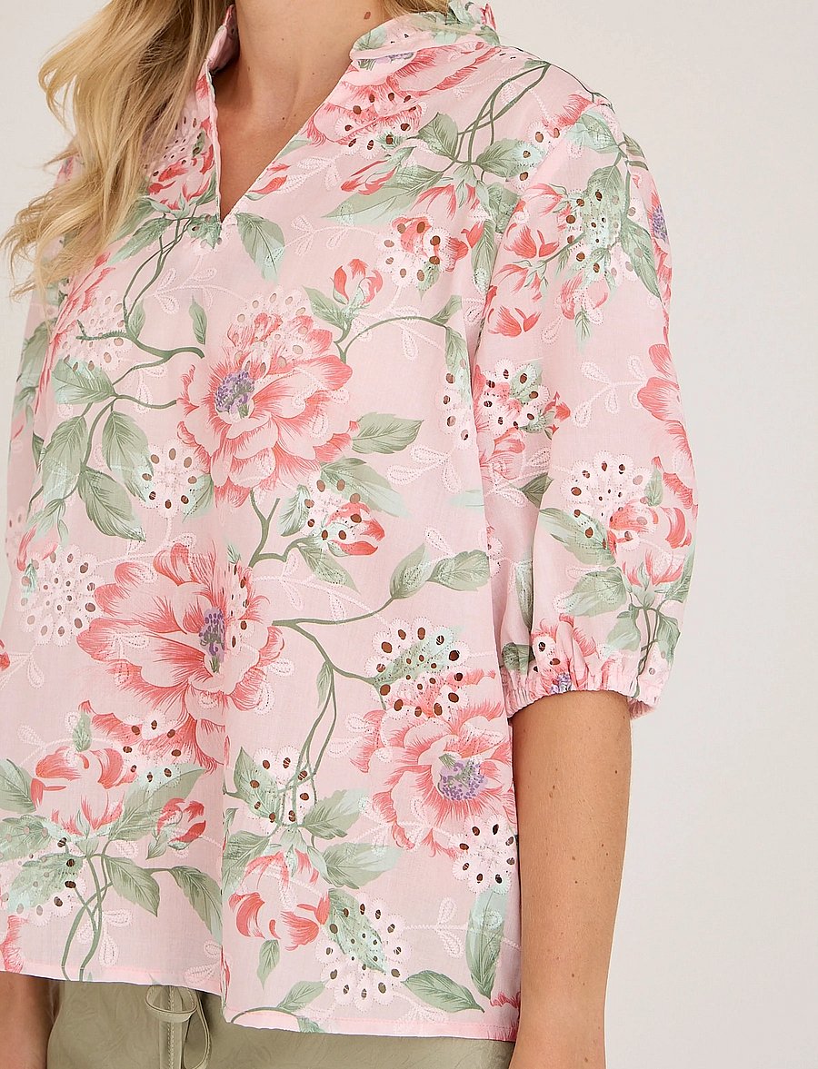 A-View - Grete s/s blouse - kortärmade blusar - rose - 4