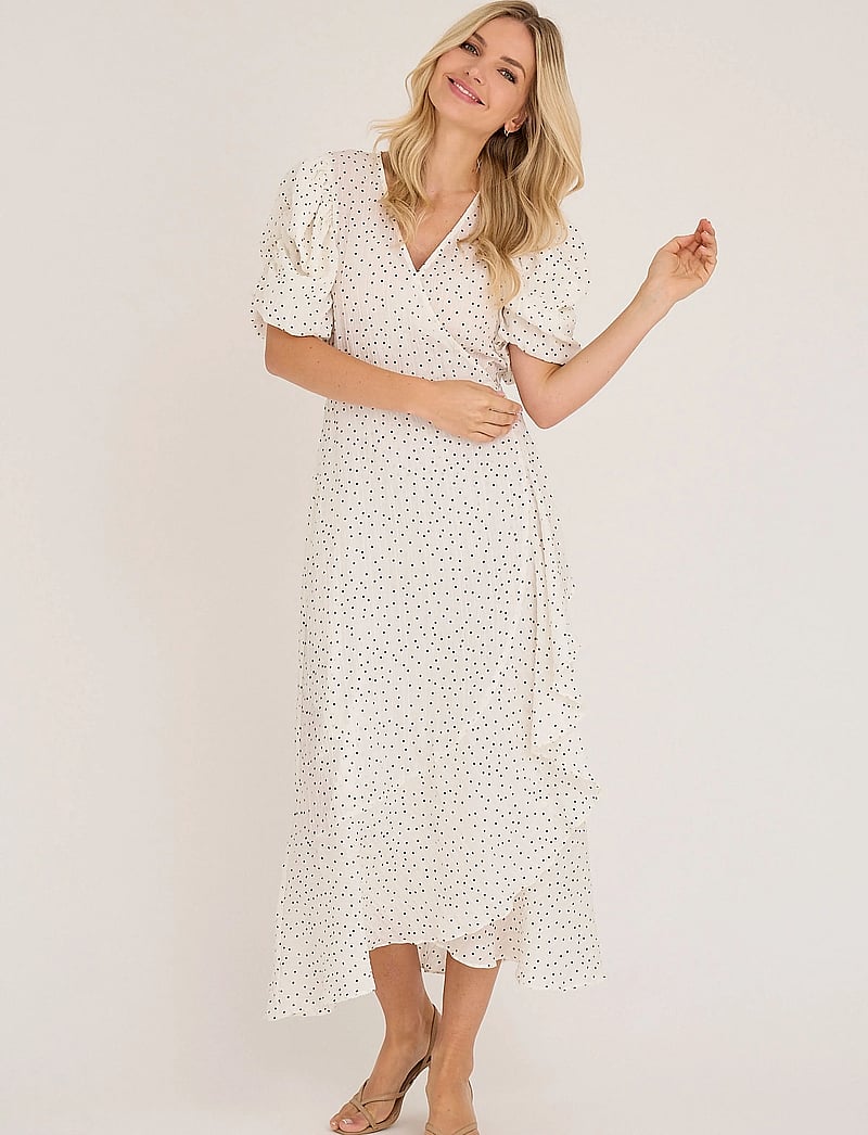 A-View - Sinda dot dress - sommerkleider - cream/brown - 0